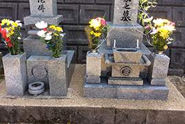 墓石付近の地面